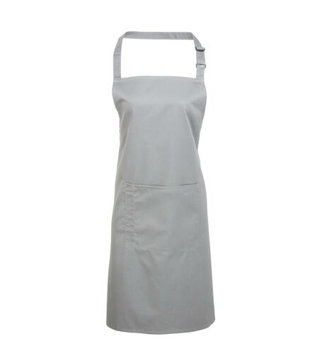 'Colours' Bib Apron with Pocket, Silver, ONE, Premier