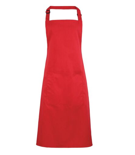 'Colours' Bib Apron with Pocket, Strawberry Red, ONE, Premier