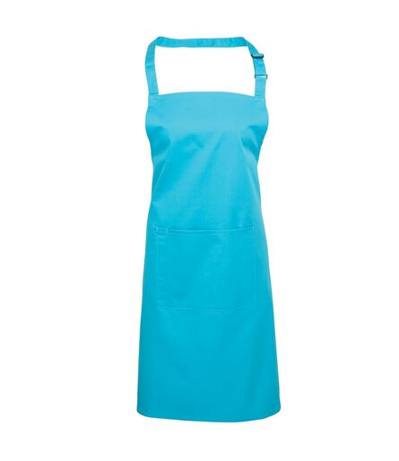 'Colours' Bib Apron with Pocket, Turquoise Blue, ONE, Premier