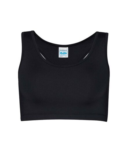 AWDis Ladies Cool Sports Crop Top, Jet Black, L, Just Cool