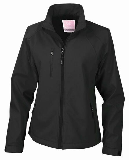 Ladies Base Layer Soft Shell Jacket, Black, L, Result