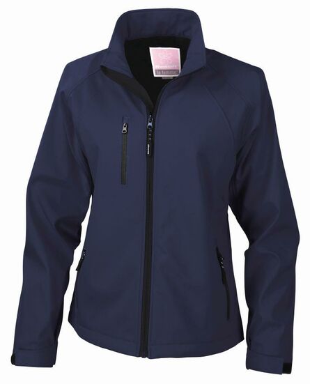 Ladies Base Layer Soft Shell Jacket, Navy, L, Result