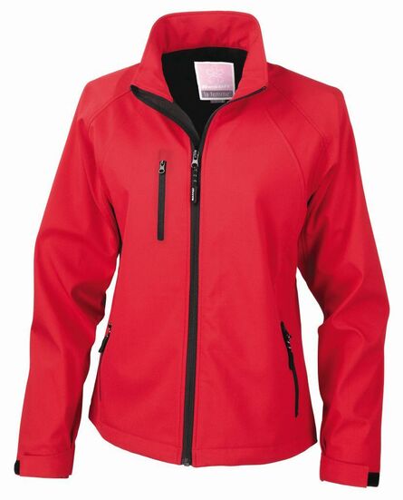 Ladies Base Layer Soft Shell Jacket, Red, L, Result