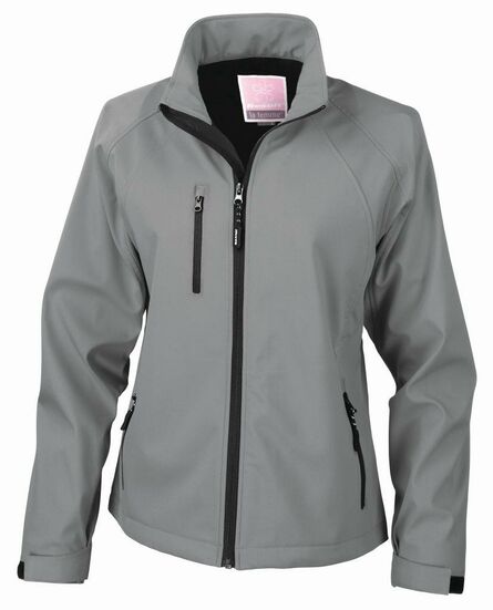 Ladies Base Layer Soft Shell Jacket, Silver, L, Result