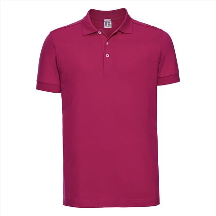 RUS Men Fitted Stretch Polo, Fuchsia, S