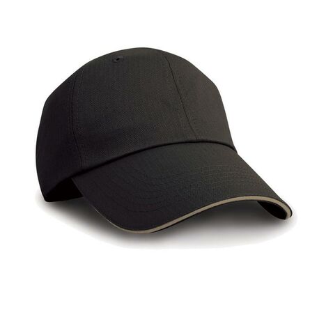 Result Herringbone Cap, Black/Tan, ONE, Result Headwear