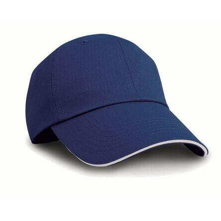 Result Herringbone Cap, Navy/White, ONE, Result Headwear