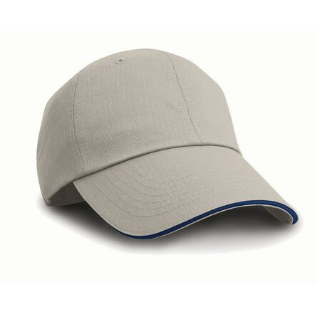 Result Herringbone Cap, Tan/Navy, ONE, Result Headwear