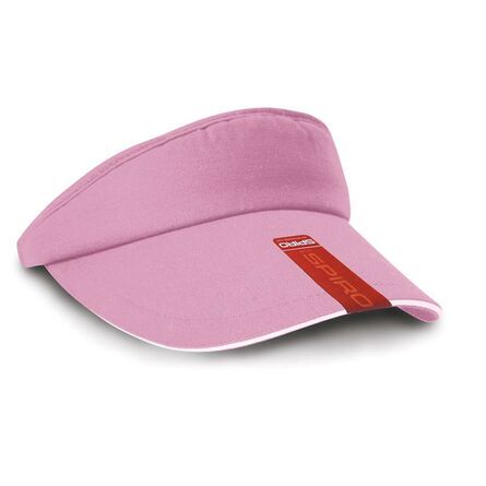 Result Herringbone Sun Visor, Pink/White, ONE, Result Headwear