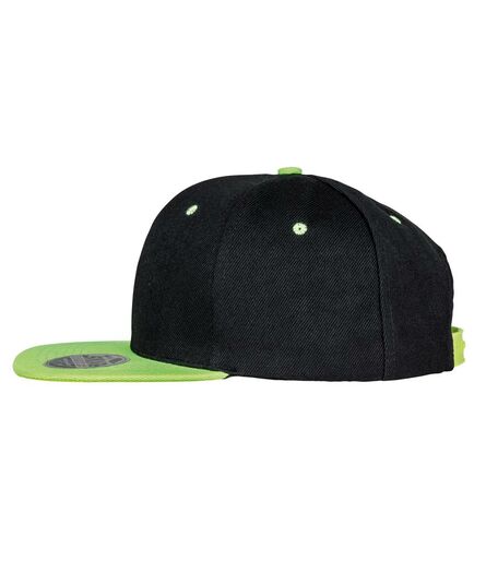 Result Contrast Bronx Snapback Cap, Black/Lime Green, ONE, Result Headwear