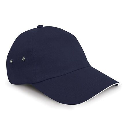 Result Plush Cotton 5 Panel Cap, Navy, ONE, Result Headwear