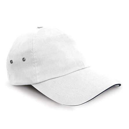 Result Plush Cotton 5 Panel Cap, White, ONE, Result Headwear