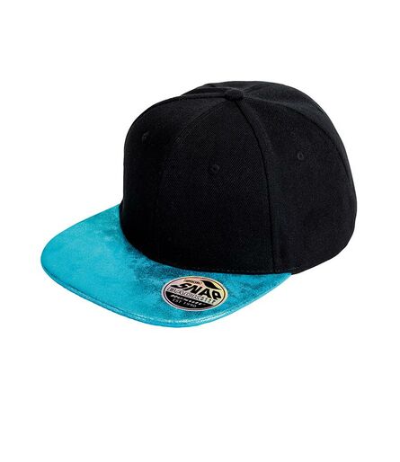 Result Bronx Glitter Snapback Cap, Black/Turquoise Blue, ONE, Result Headwear