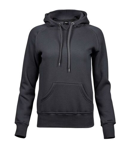 Ladies Raglan Hooded Sweatshirt, Dark Grey, L, Tee Jays