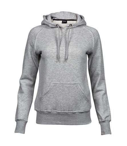 Ladies Raglan Hooded Sweatshirt, Heather Grey, L, Tee Jays