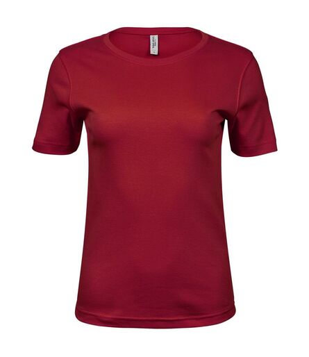 Ladies Interlock T-Shirt, Deep Red, L, Tee Jays
