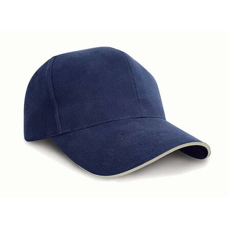 Result Pro-Style Heavy Brushed Cotton Cap, Navy/Natural, ONE, Result Headwear