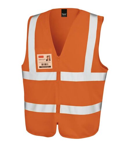 Zip Safety Tabard, Fluorescent Orange, L/XL, Result Core