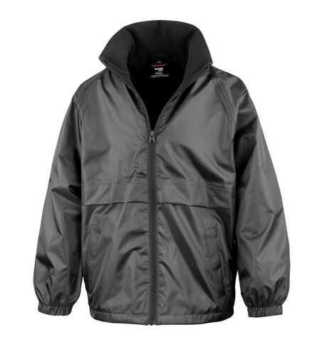 Kids Micro Fleece Lined Jacket, Black, 11-12, Result Core