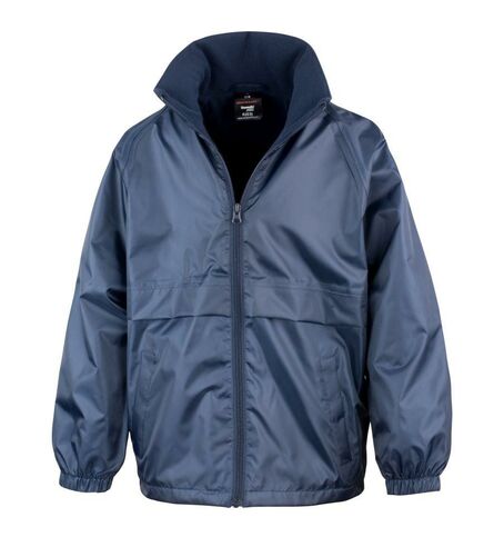 Kids Micro Fleece Lined Jacket, Navy, 11-12, Result Core