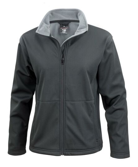 Ladies Soft Shell Jacket, Black, L/14, Result Core
