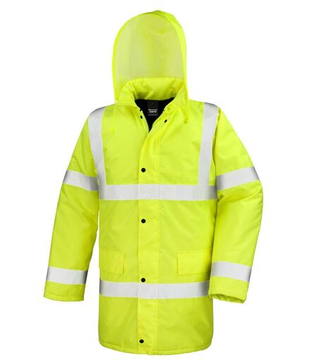 Hi-Vis Motorway Coat, Fluorescent Yellow, 3XL, Result Core