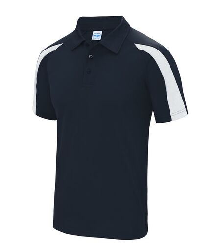 AWDis Cool Contrast Polo Shirt, French Navy/Arctic White, L, Just Cool