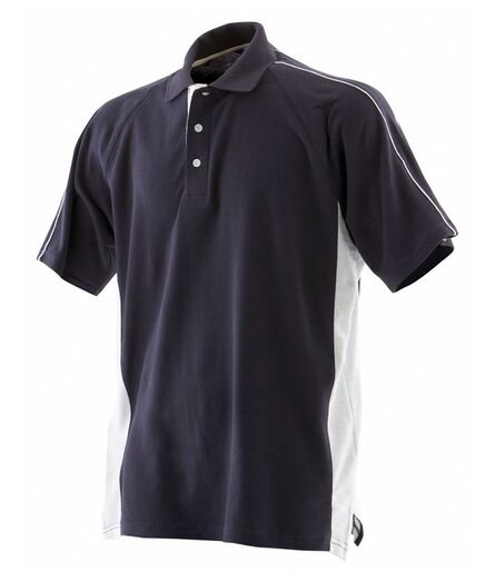 Finden and Hales Sports Cotton Piqué Polo Shirt, Navy/White, L, Finden & Hales