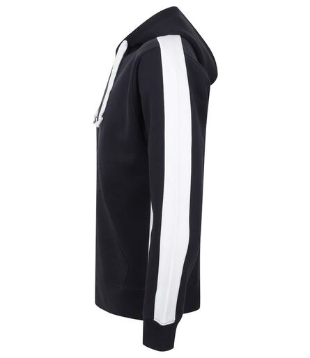 Finden and Hales Contrast Zip Hooded Sweatshirt, Navy/White, L, Finden & Hales