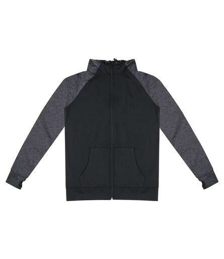 AWDis Cool Contrast Zoodie, Black/Black Slate Melange, L, Just Cool